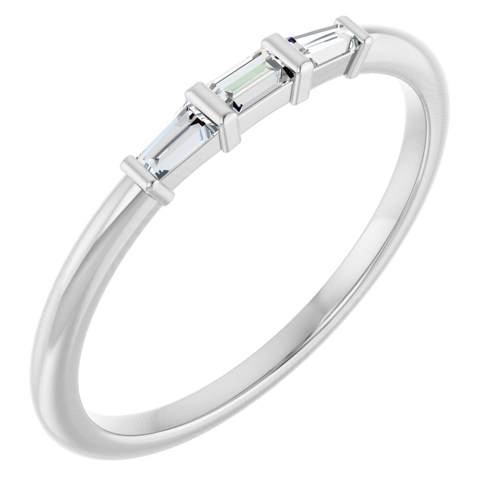 14K Diamond Baguette Trio Ring