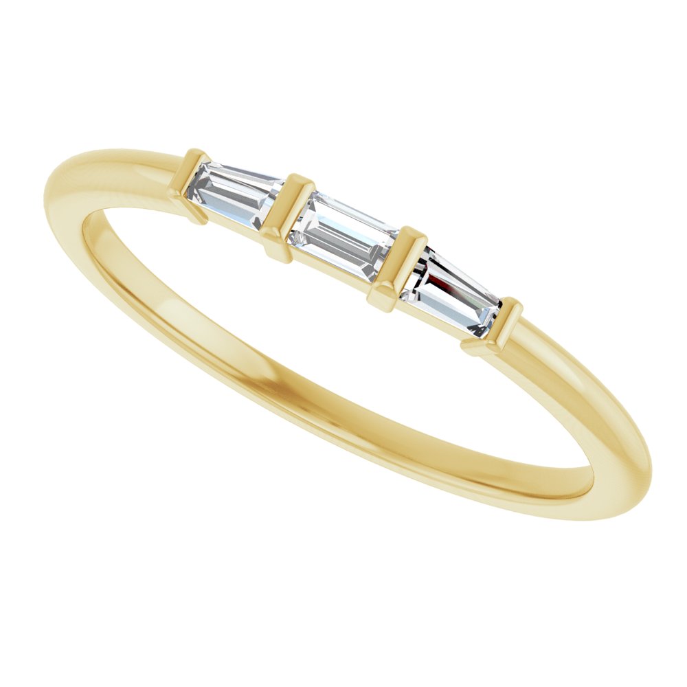 14K Diamond Baguette Trio Ring