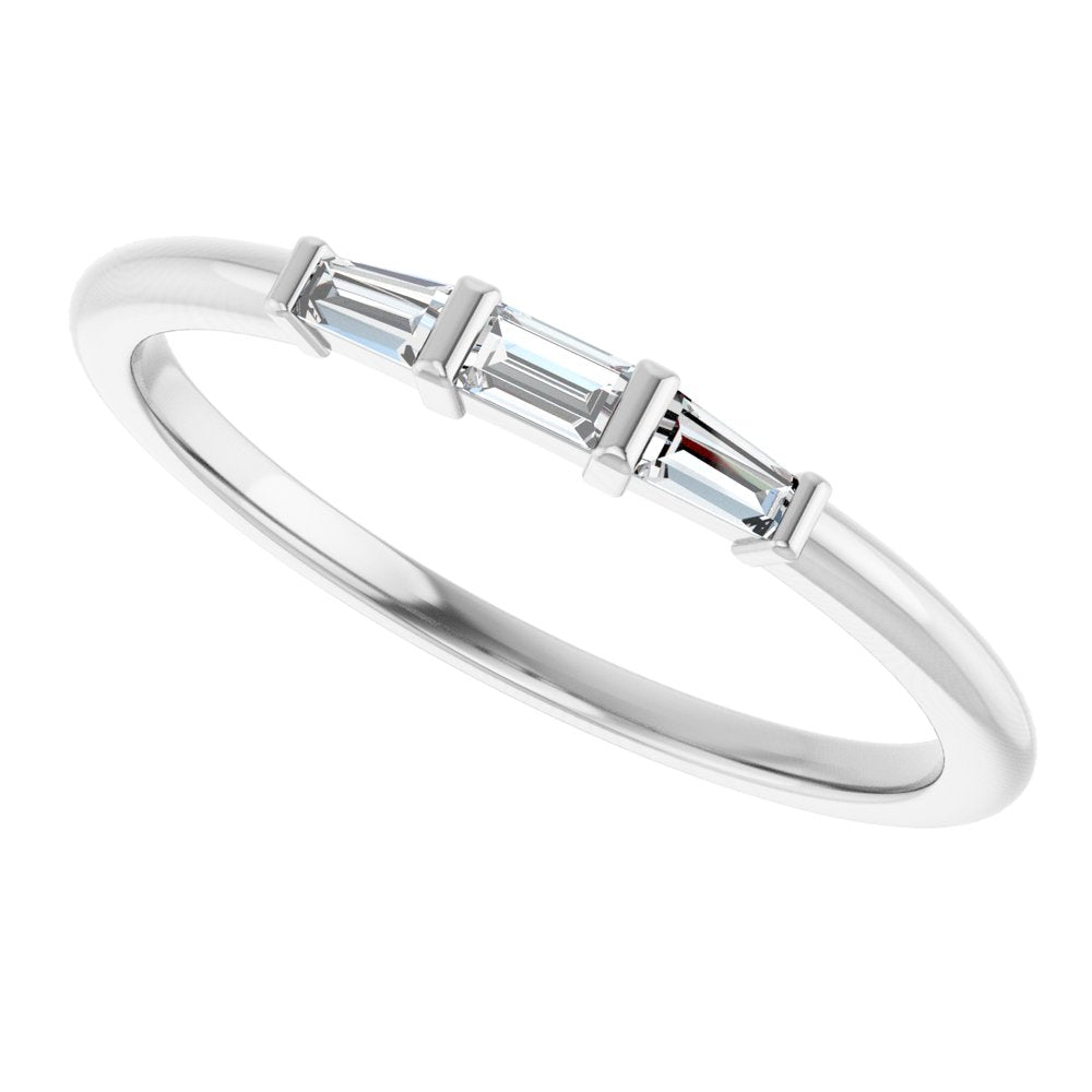 14K Diamond Baguette Trio Ring