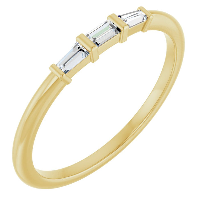 14K Diamond Baguette Trio Ring