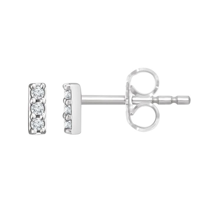 14K Diamond Bar Stud-Embark Fine Jewelry