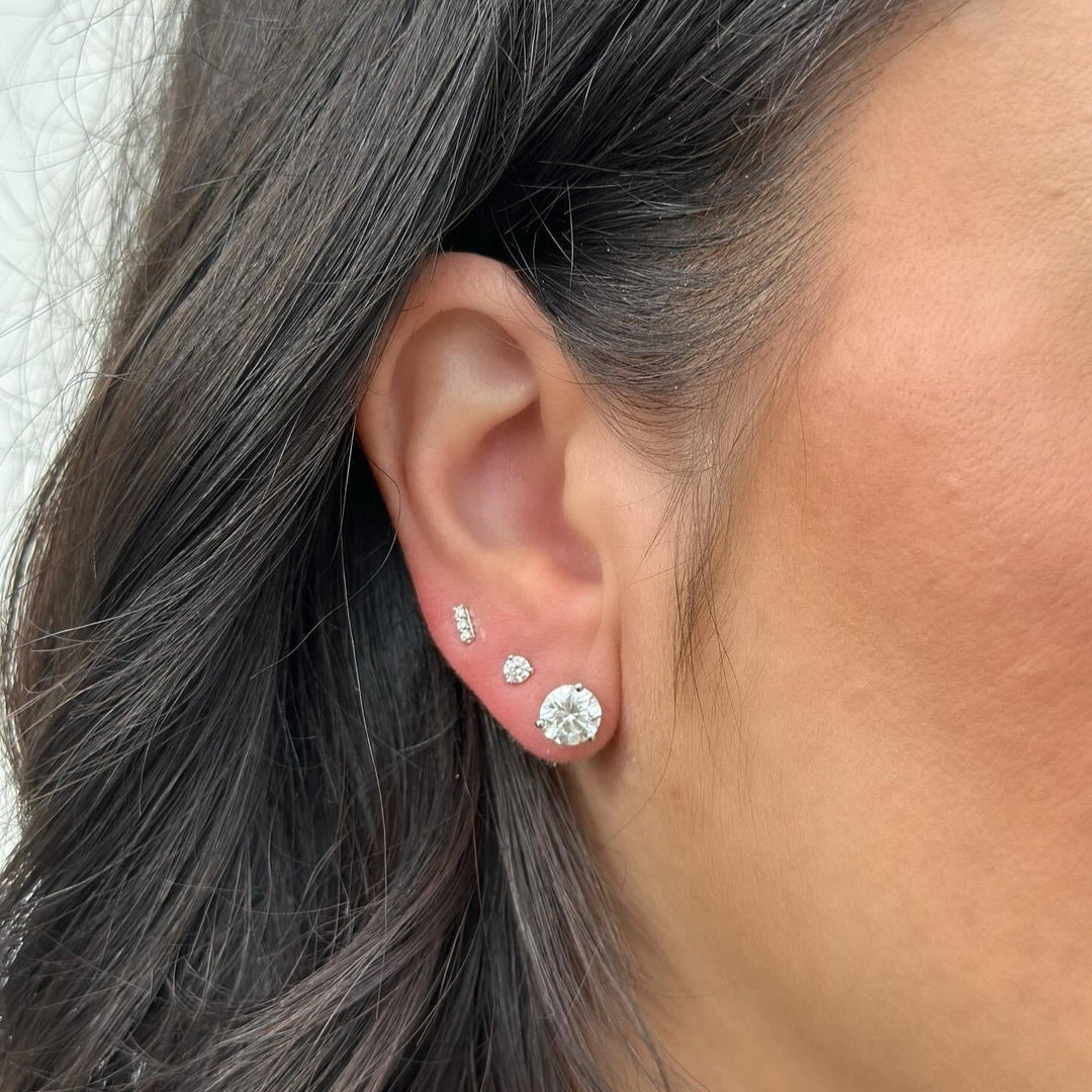 14K Diamond Bar Stud-Embark Fine Jewelry