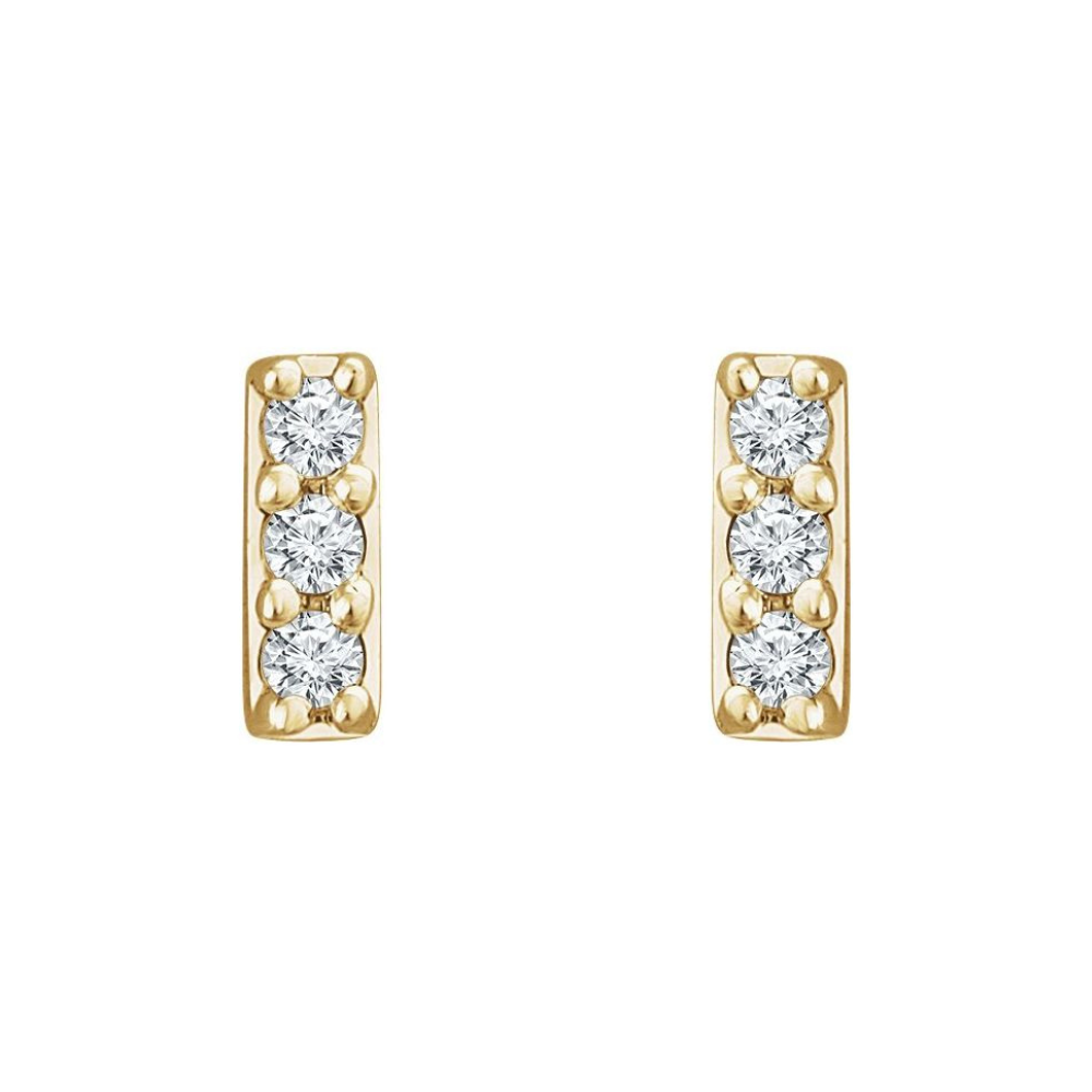 14K Diamond Bar Stud-Embark Fine Jewelry