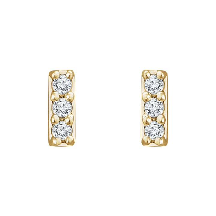 14K Diamond Bar Stud-Embark Fine Jewelry