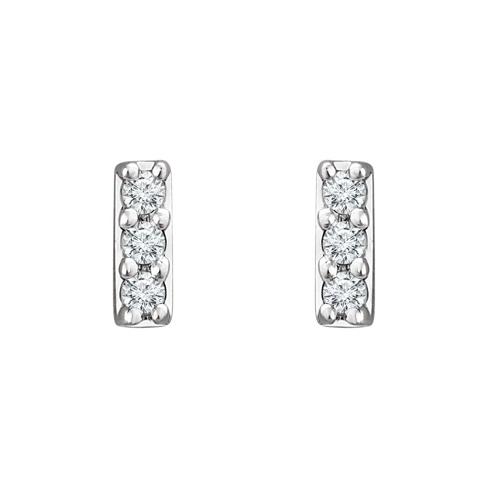 14K Diamond Bar Stud-Embark Fine Jewelry
