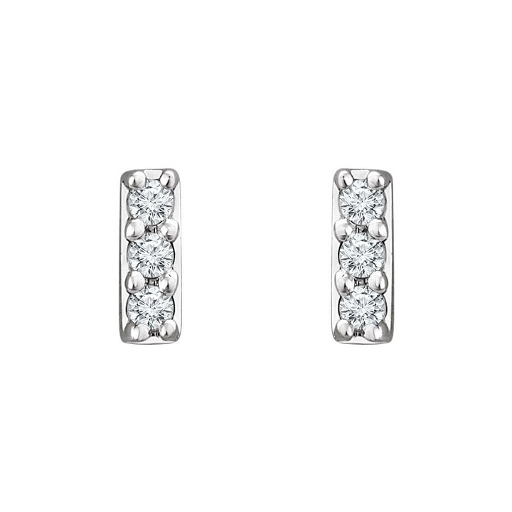 14K Diamond Bar Stud-Embark Fine Jewelry