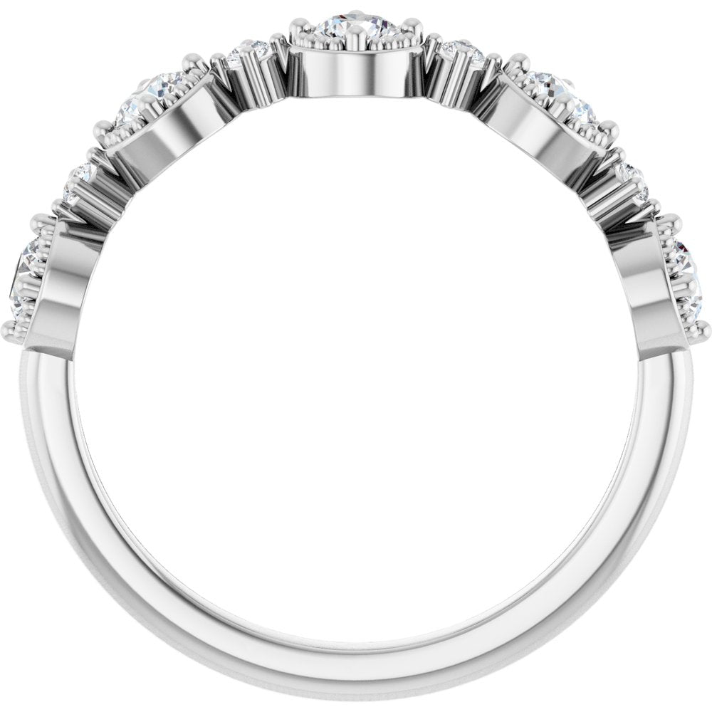 14K Diamond Beaded Halo Anniversary Band