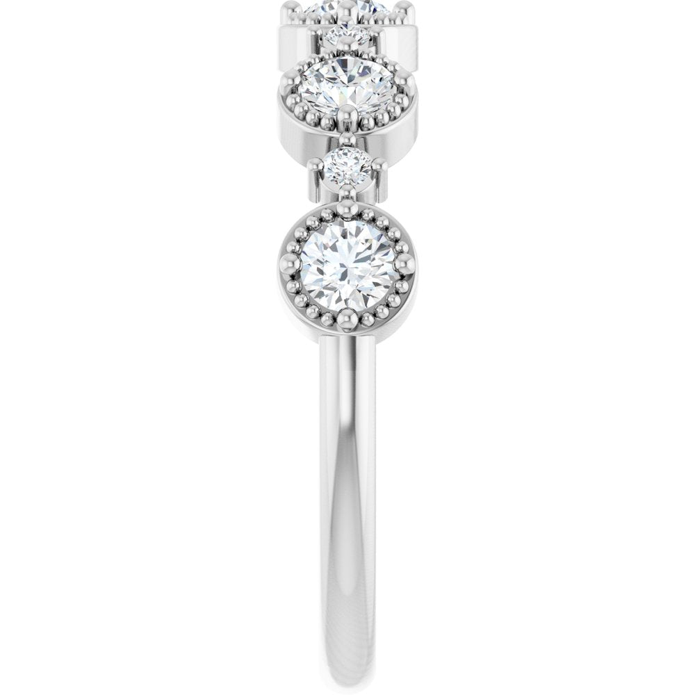 14K Diamond Beaded Halo Anniversary Band