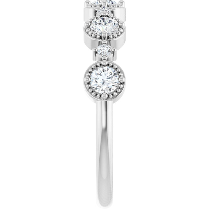 14K Diamond Beaded Halo Anniversary Band