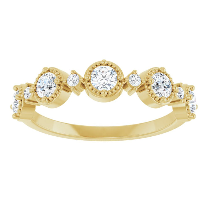14K Diamond Beaded Halo Anniversary Band