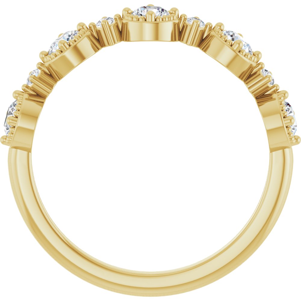 14K Diamond Beaded Halo Anniversary Band