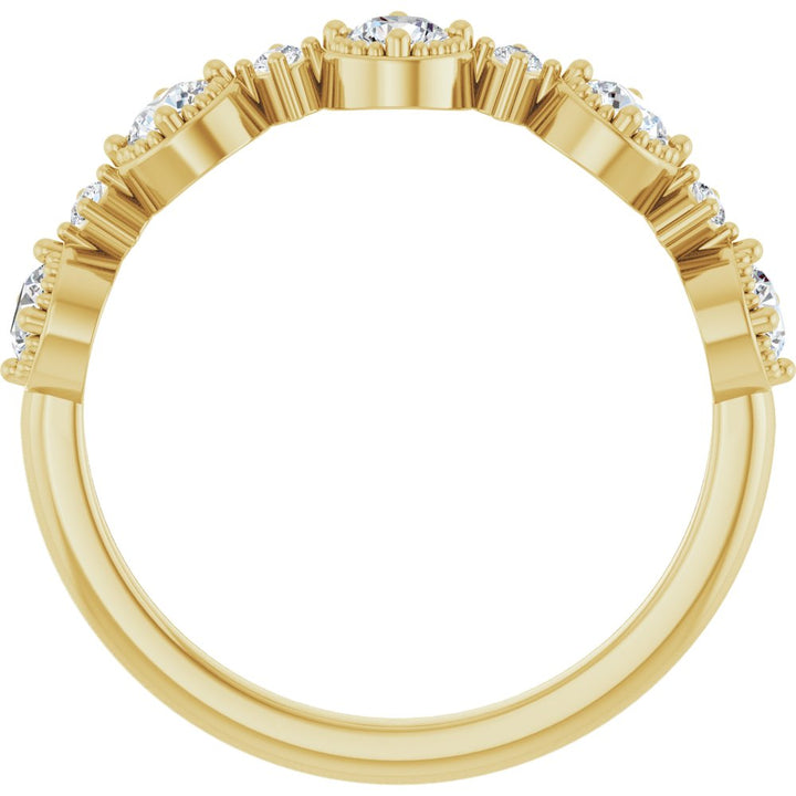 14K Diamond Beaded Halo Anniversary Band