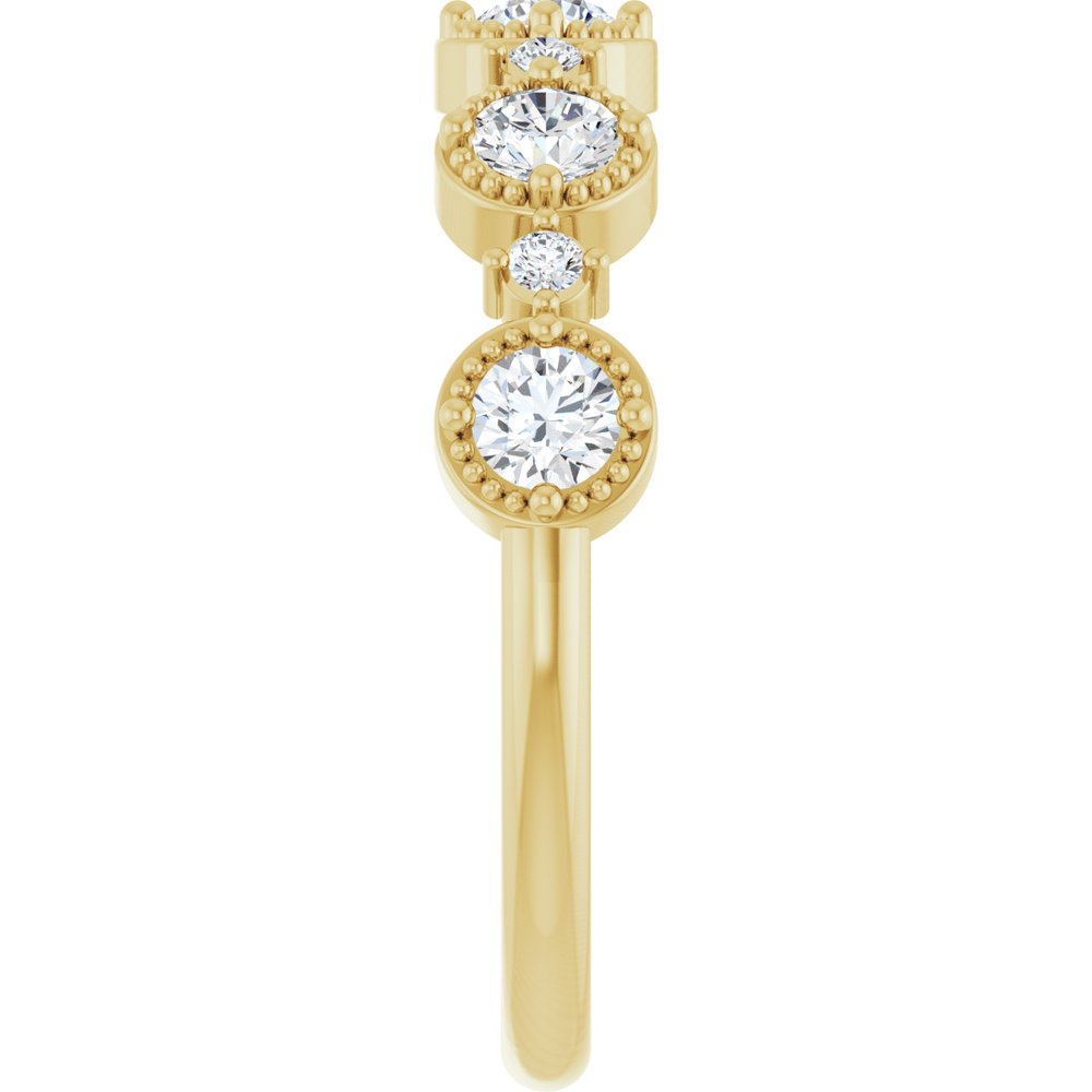 14K Diamond Beaded Halo Anniversary Band