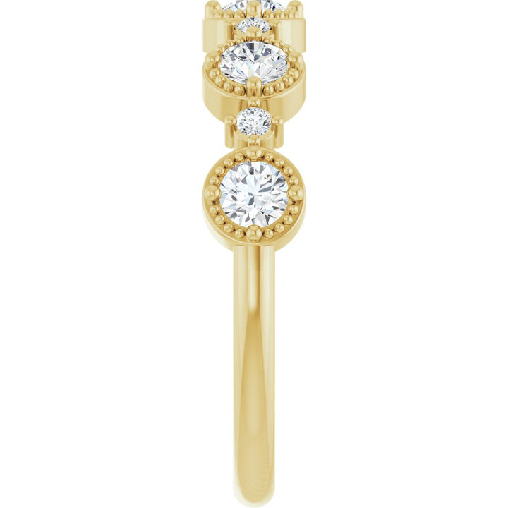 14K Diamond Beaded Halo Anniversary Band