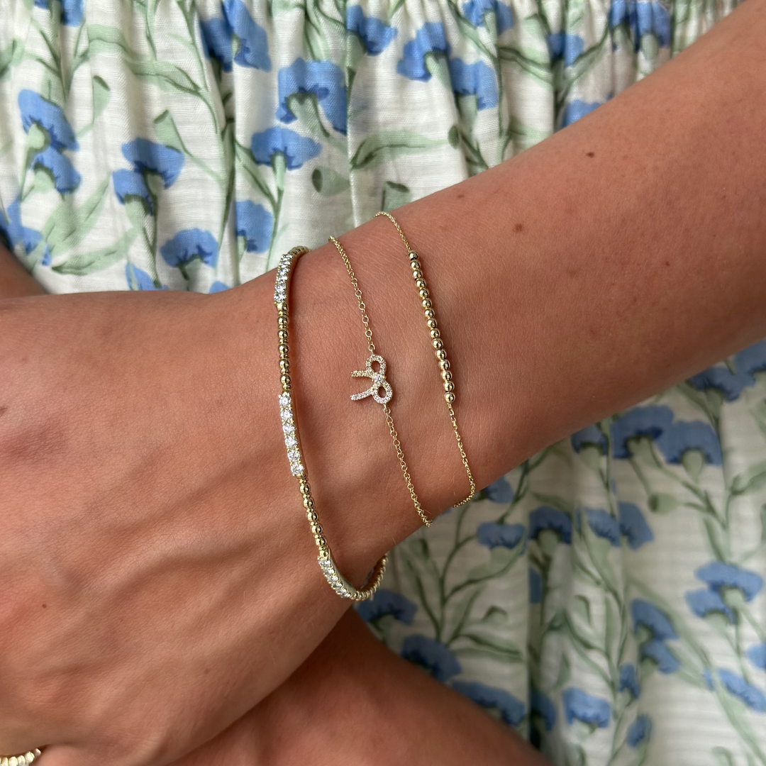 14K Diamond Bow Bracelet