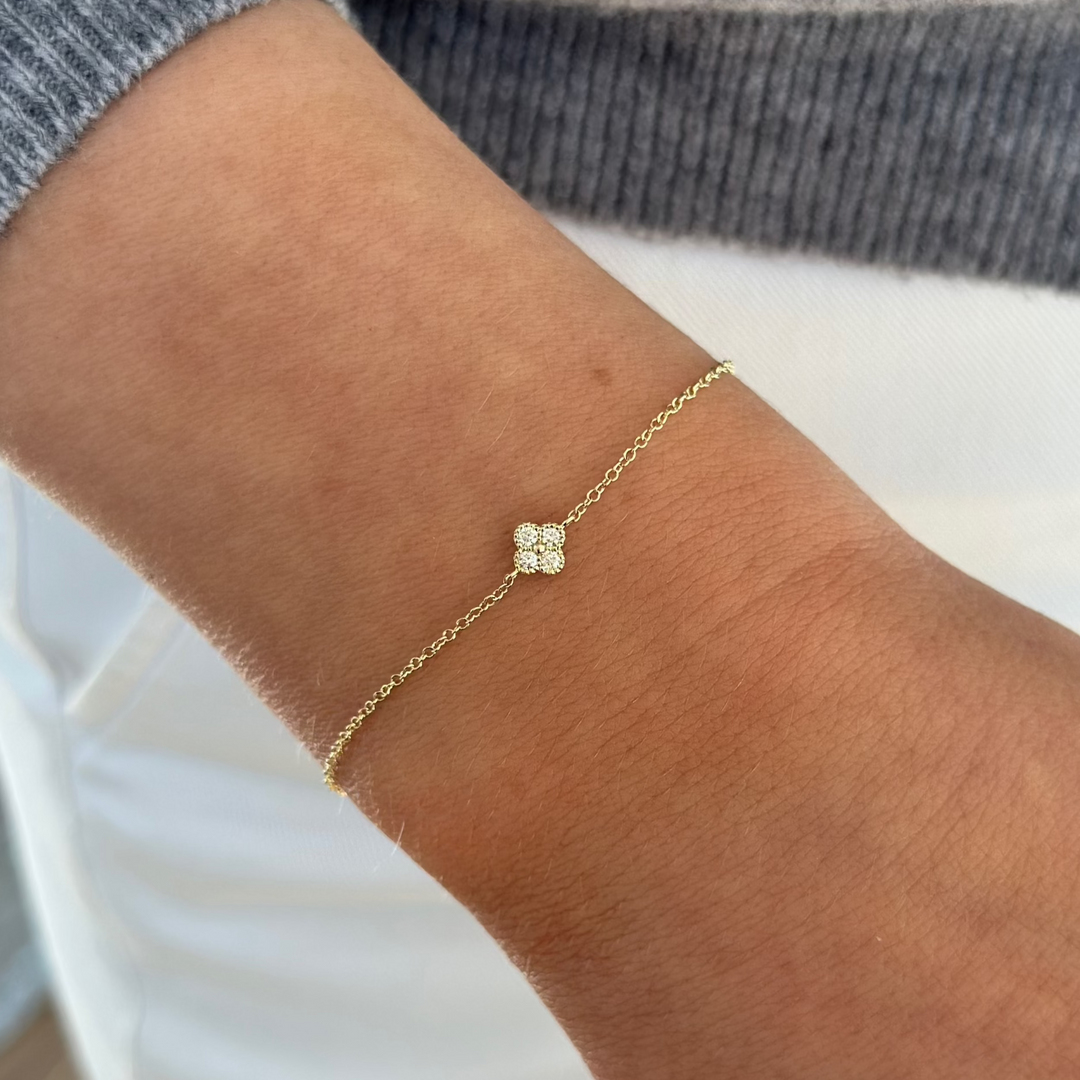 14K Diamond Clover Bracelet-Embark Fine Jewelry