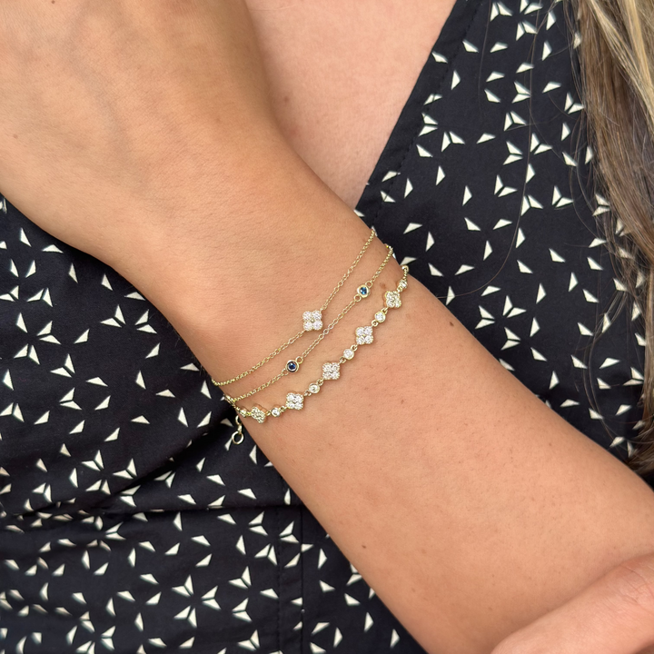 14K Diamond Clover Bracelet