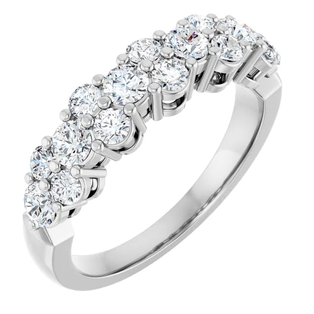 14K Diamond Cluster Anniversary Band