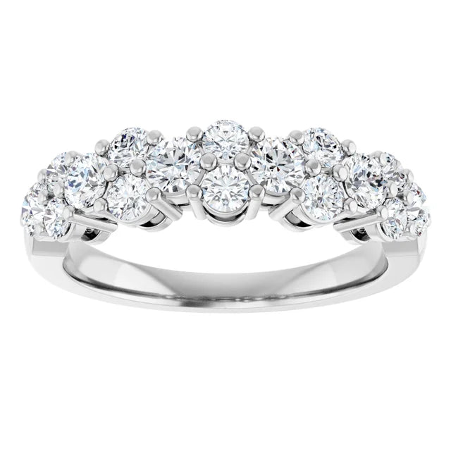 14K Diamond Cluster Anniversary Band