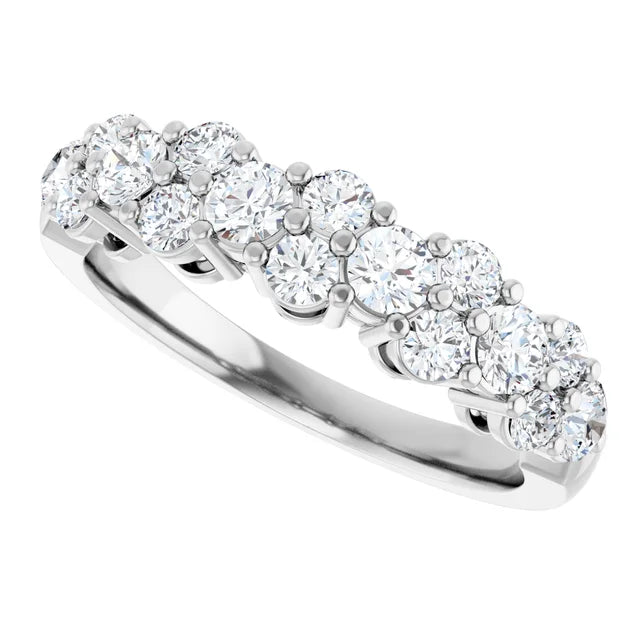 14K Diamond Cluster Anniversary Band