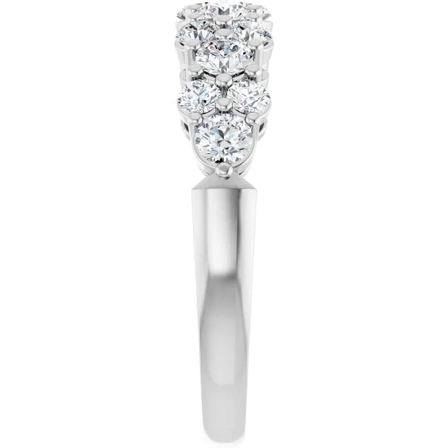 14K Diamond Cluster Anniversary Band