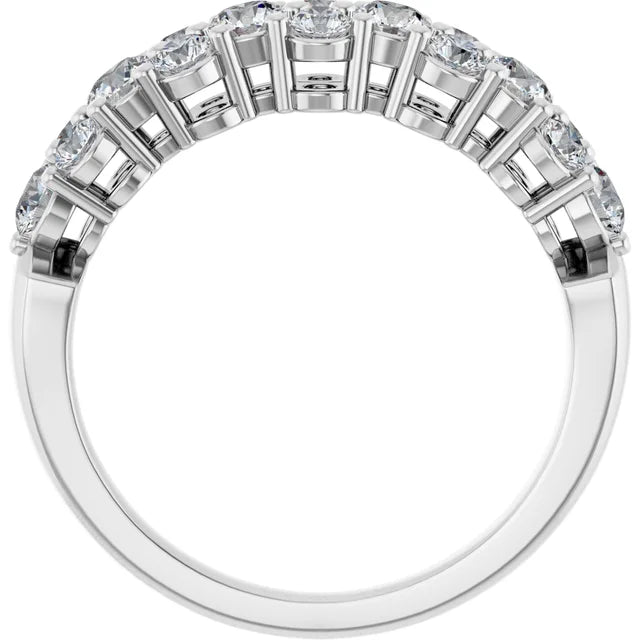 14K Diamond Cluster Anniversary Band