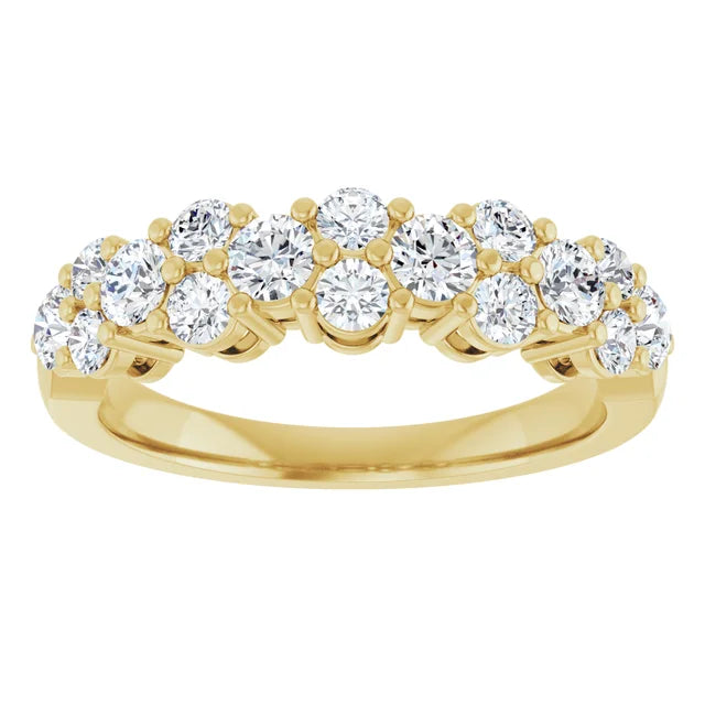 14K Diamond Cluster Anniversary Band