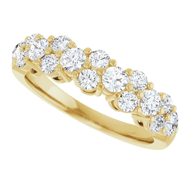 14K Diamond Cluster Anniversary Band