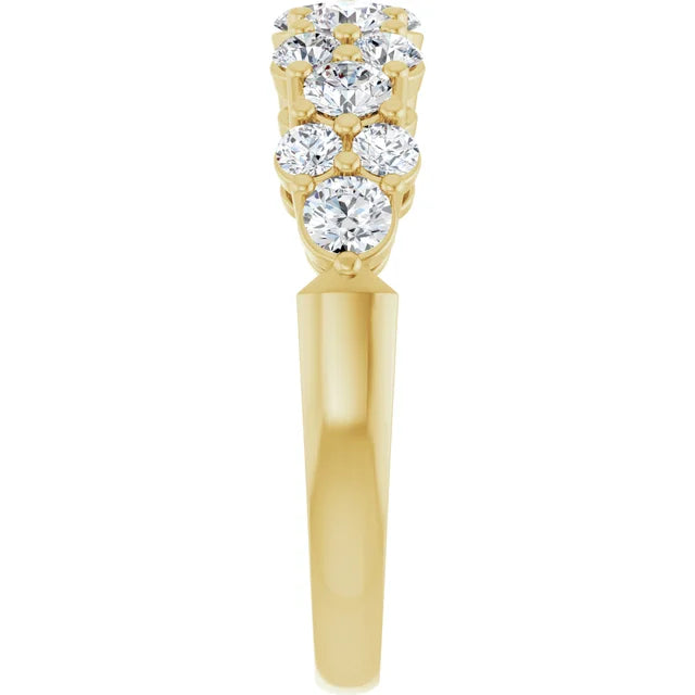 14K Diamond Cluster Anniversary Band
