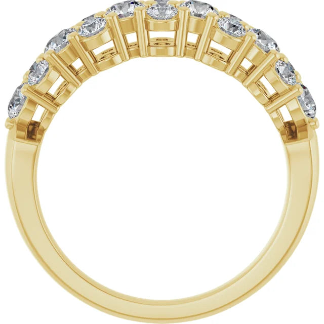 14K Diamond Cluster Anniversary Band