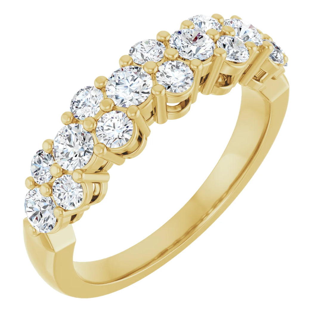 14K Diamond Cluster Anniversary Band
