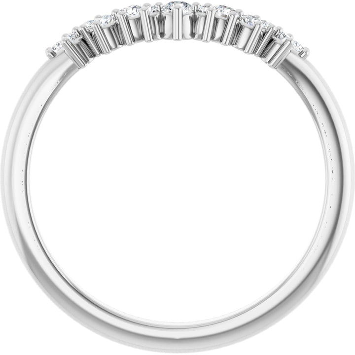 14K Diamond Cluster Contour Band