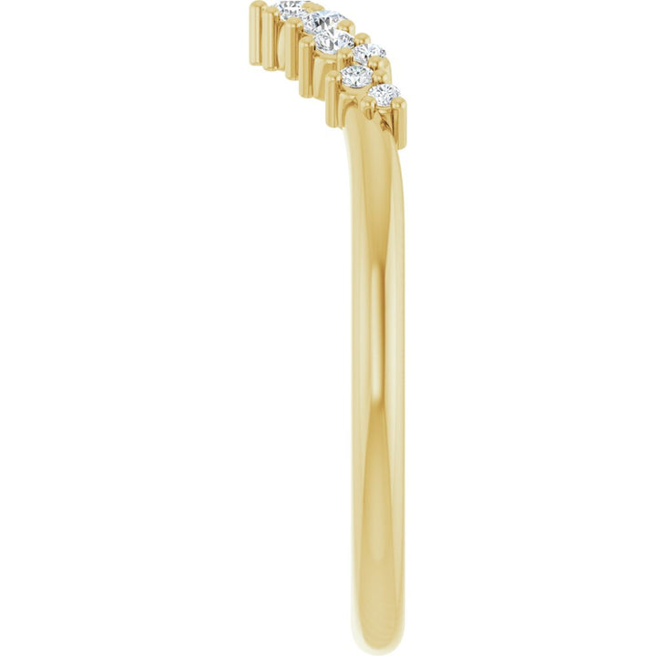 14K Diamond Cluster Contour Band