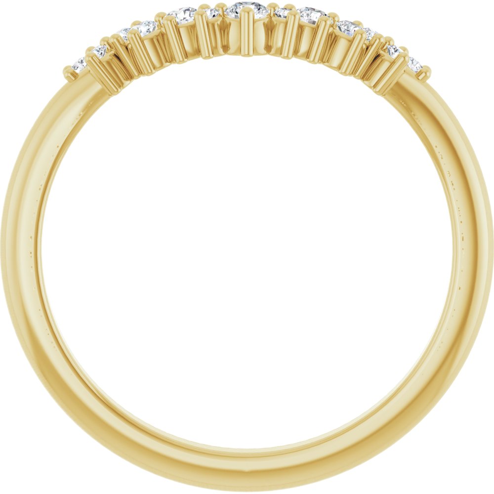 14K Diamond Cluster Contour Band