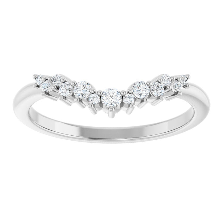 14K Diamond Cluster Contour Band