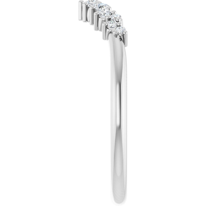 14K Diamond Cluster Contour Band