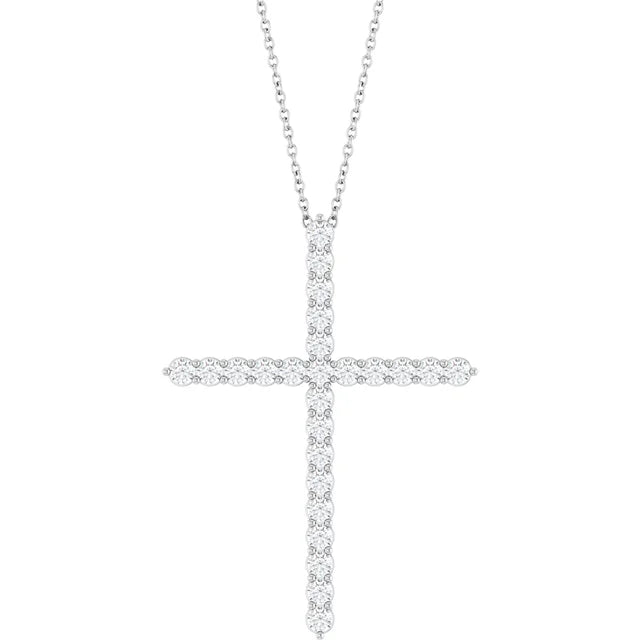 14K Diamond Cross Necklace