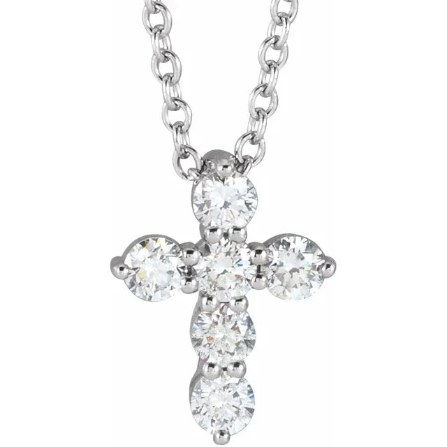 14K Diamond Cross Necklace