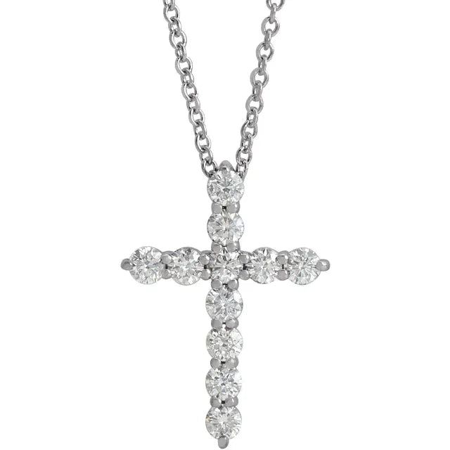 14K Diamond Cross Necklace