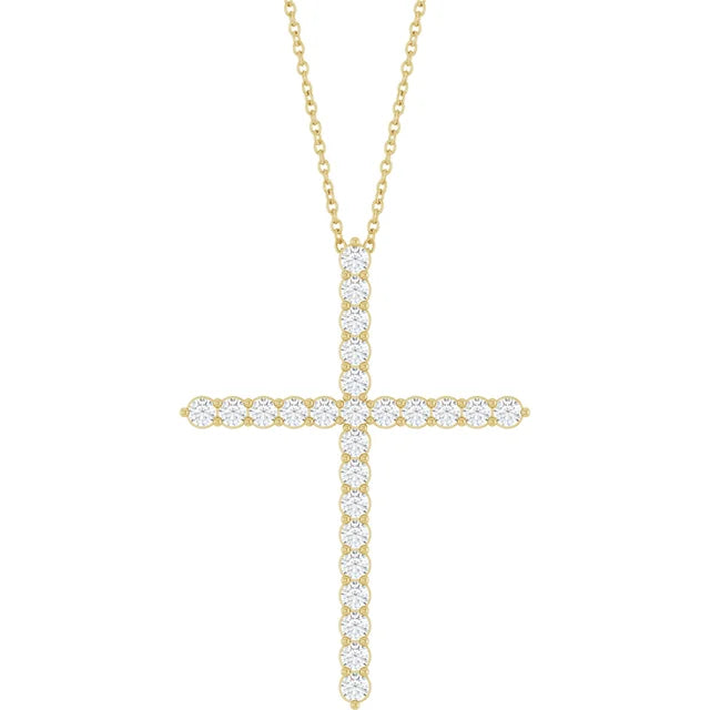 14K Diamond Cross Necklace