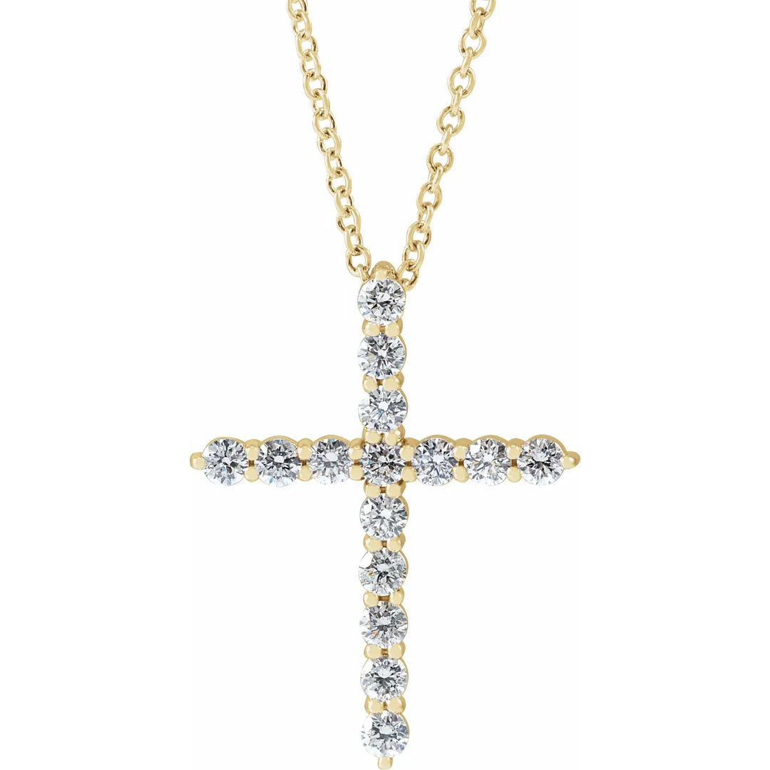 14K Diamond Cross Necklace
