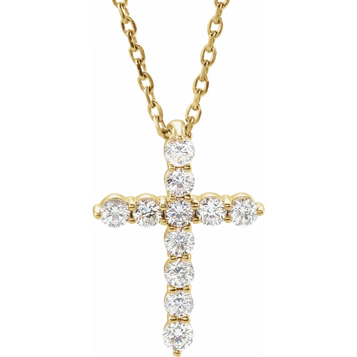 14K Diamond Cross Necklace