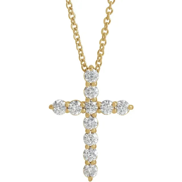14K Diamond Cross Necklace