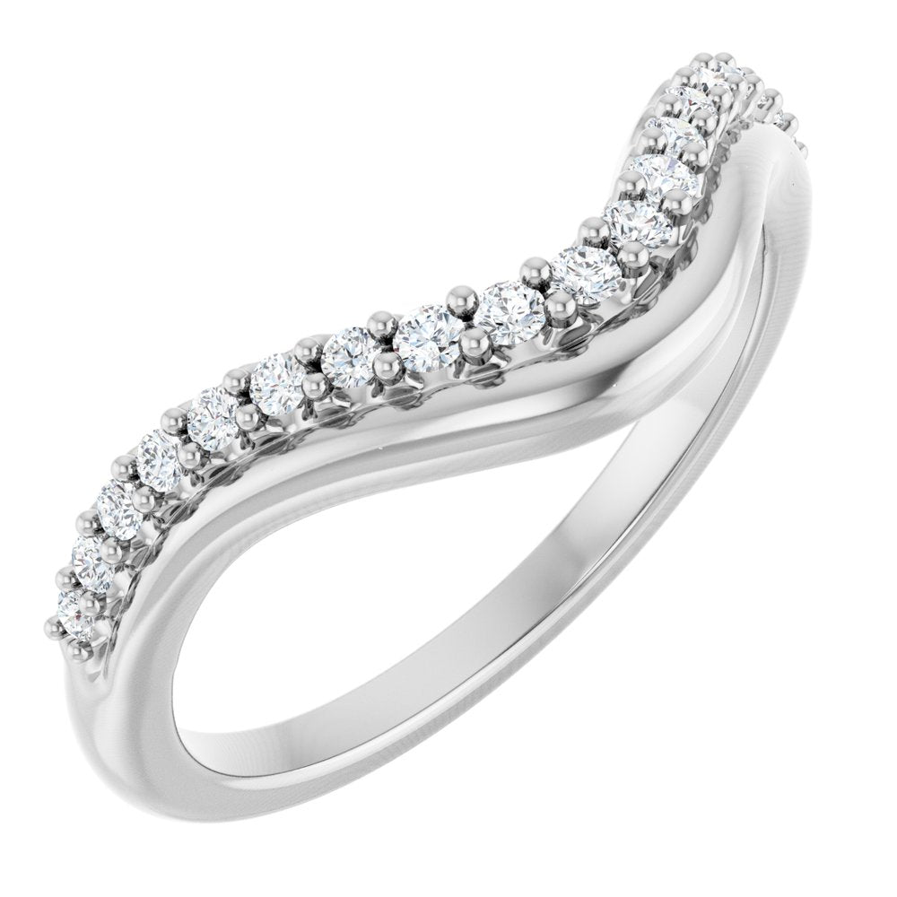 14K Diamond Double Row Contour Band