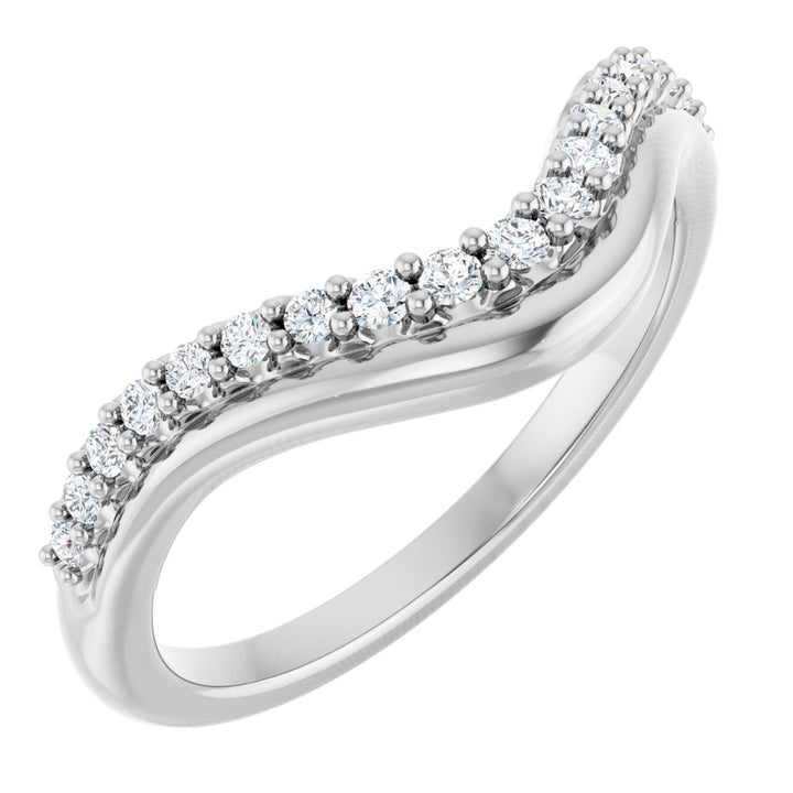 14K Diamond Double Row Contour Band