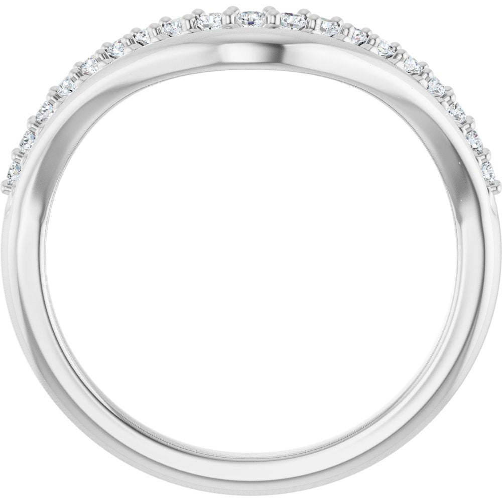 14K Diamond Double Row Contour Band