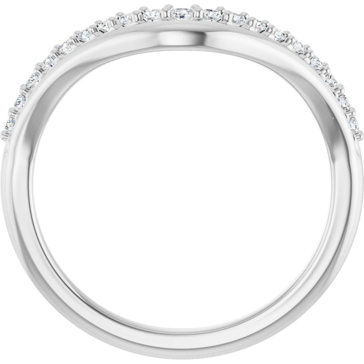 14K Diamond Double Row Contour Band