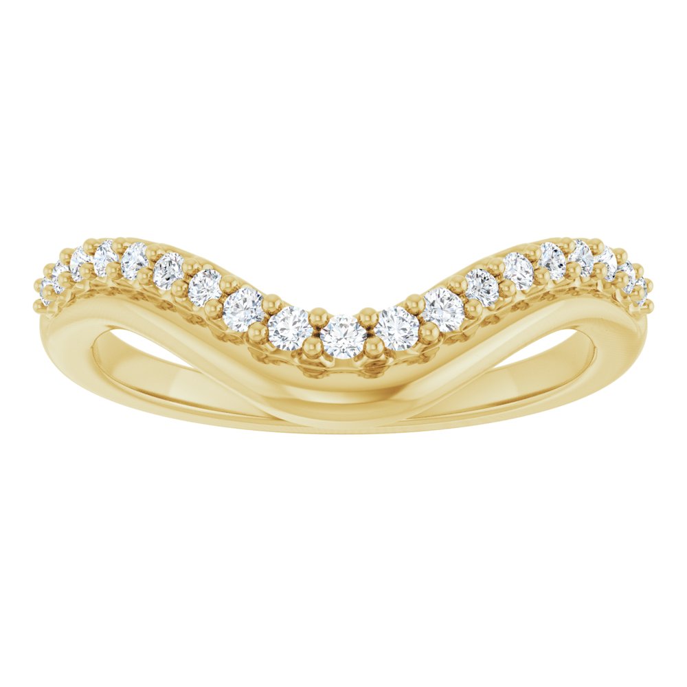 14K Diamond Double Row Contour Band