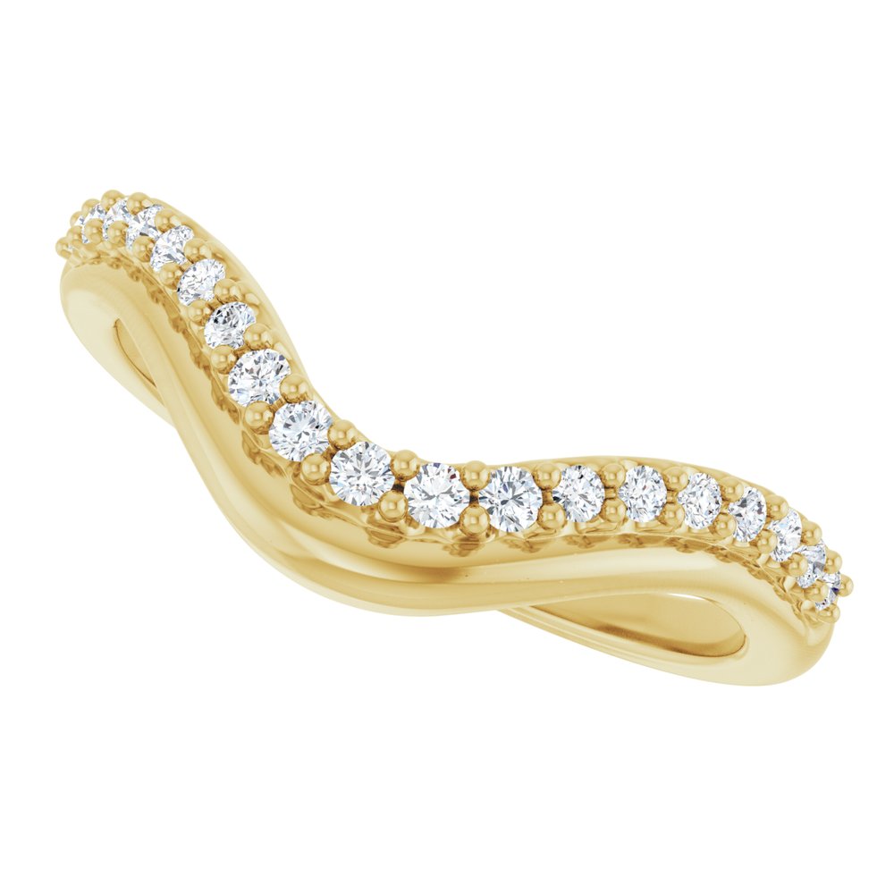 14K Diamond Double Row Contour Band