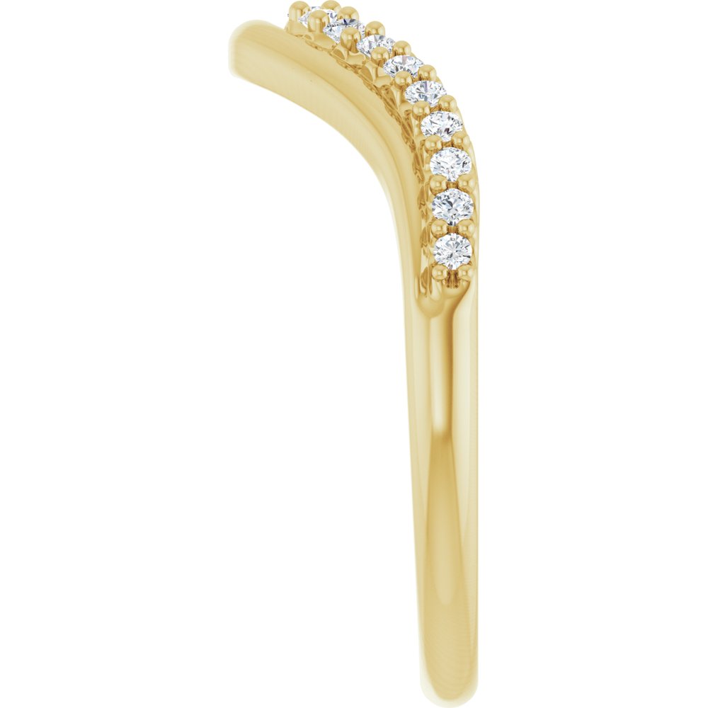 14K Diamond Double Row Contour Band